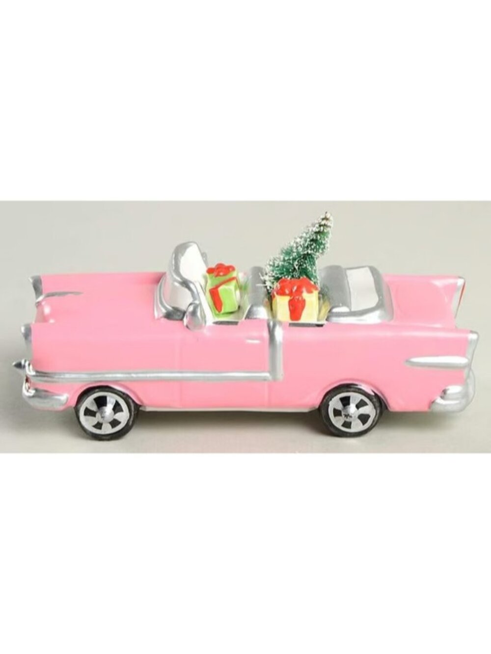Dept 56 Snow Village Christmas Cadillac Pink Convertible EUC